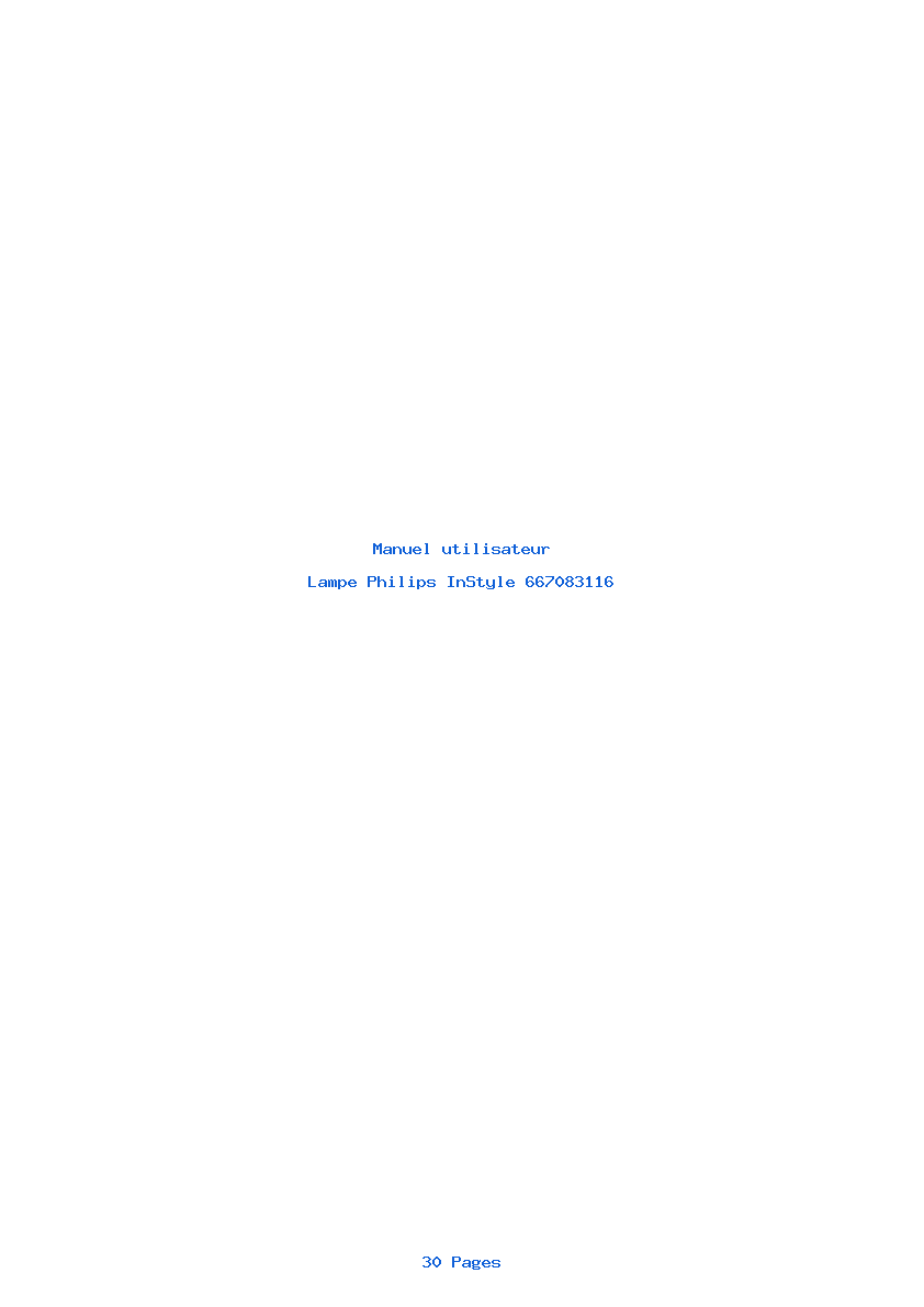 Page 1 de la notice Manuel utilisateur Philips InStyle 667083116