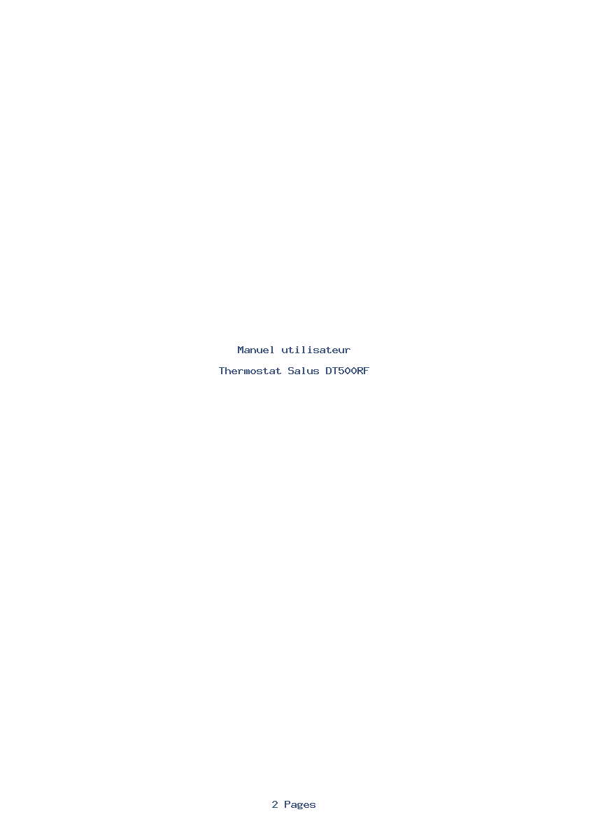 Page 1 de la notice Manuel utilisateur Salus DT500RF