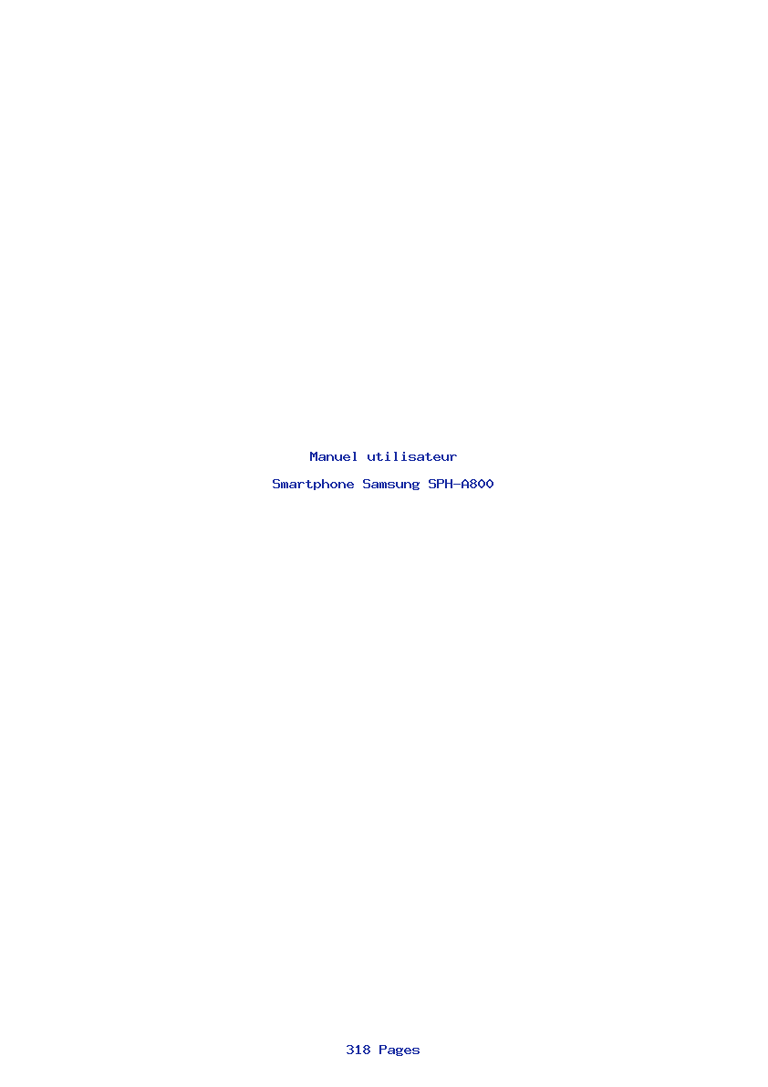 Page 1 de la notice Manuel utilisateur Samsung SPH-A800