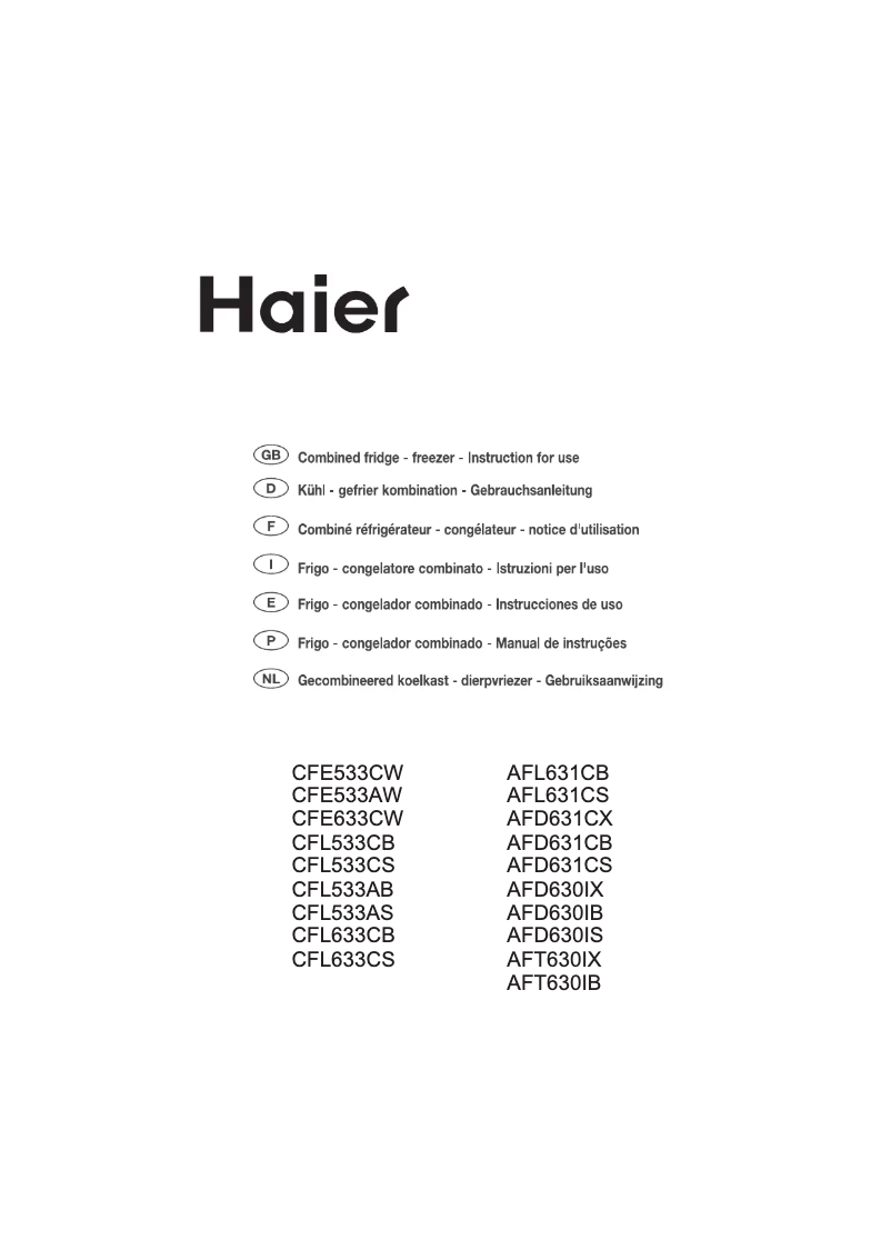 Page 1 of the manual User Manual Haier CFL633CB