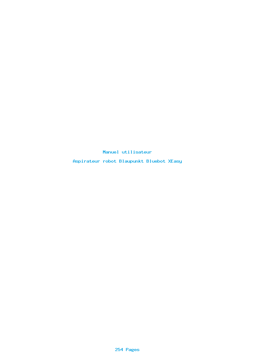 Page 1 de la notice Manuel utilisateur Blaupunkt Bluebot XEasy