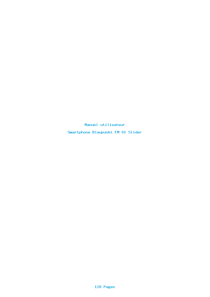 Page 1 de la notice Manuel utilisateur Blaupunkt FM 01 Slider