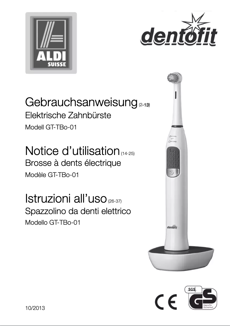 Page 1 de la notice Manuel utilisateur Dentofit GT-TBo-01