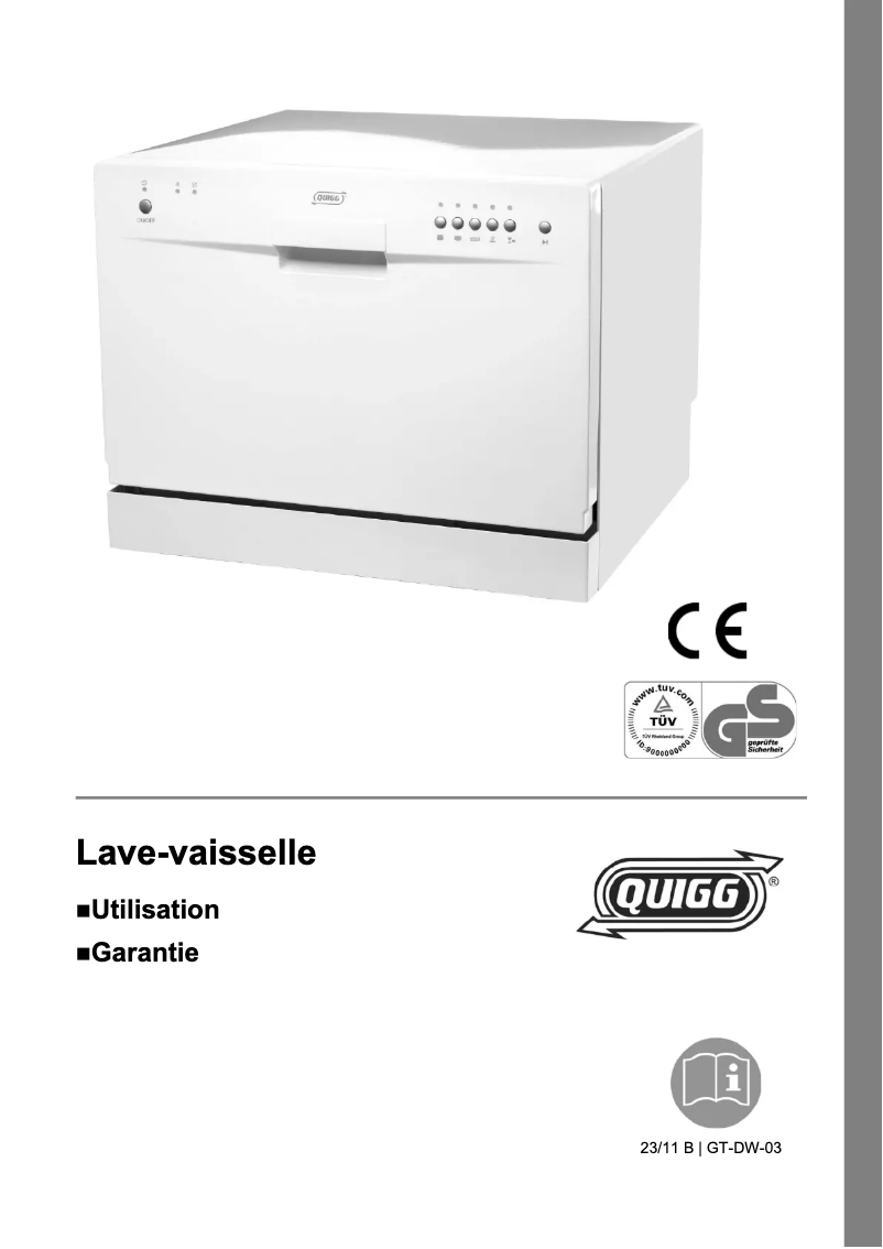 Page 1 de la notice Manuel utilisateur Quigg GT-DW-03