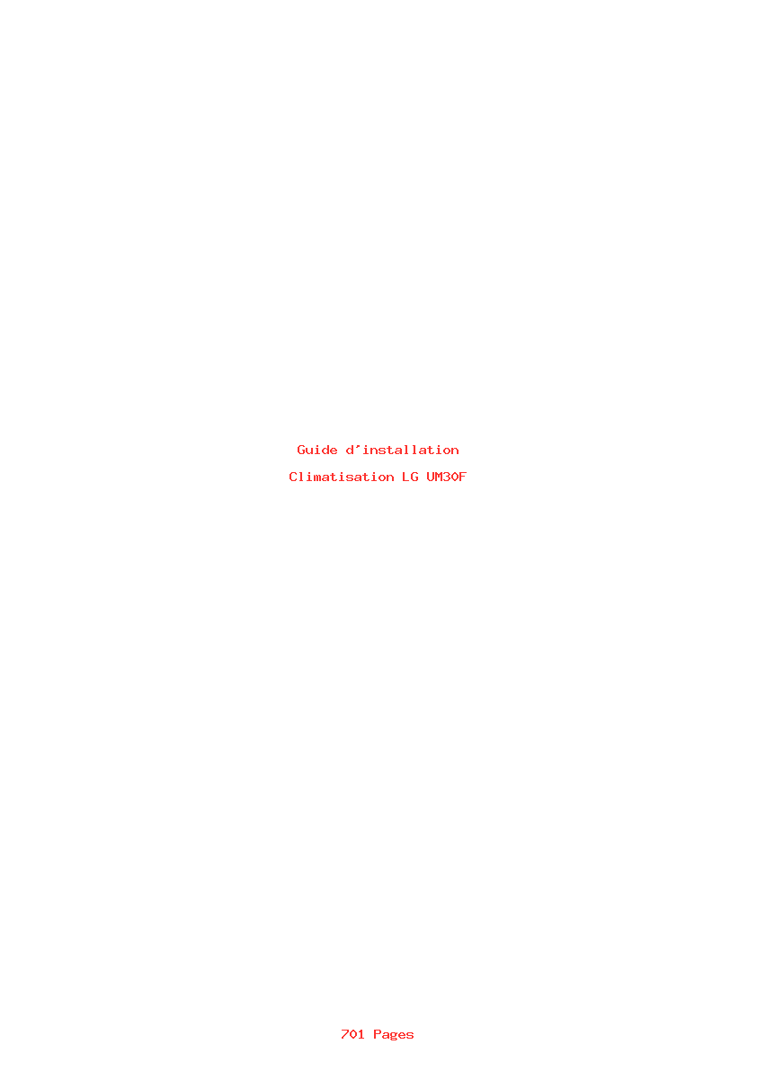 Page 1 de la notice Guide d'installation LG UM30F