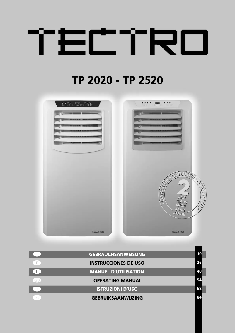 Página 1 del manual Manual de usuario Tectro TP 2520