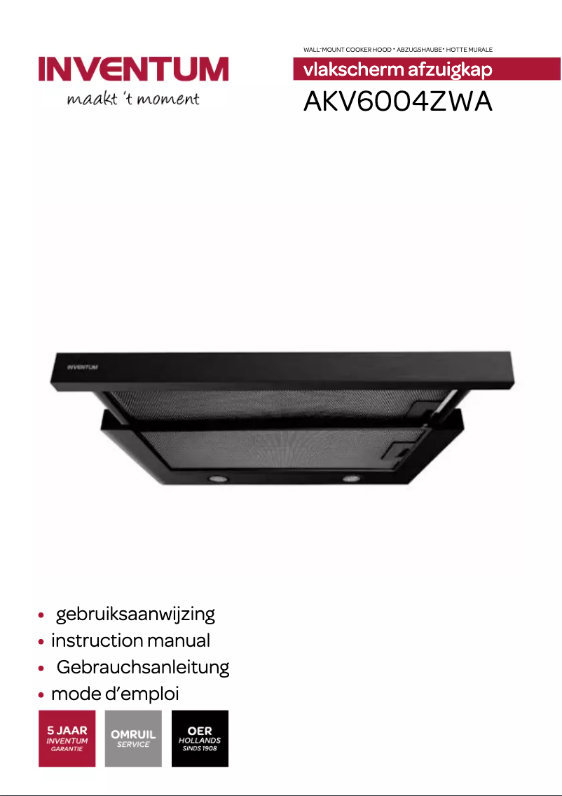 Page 1 de la notice Manuel utilisateur Inventum AKV6004RVS