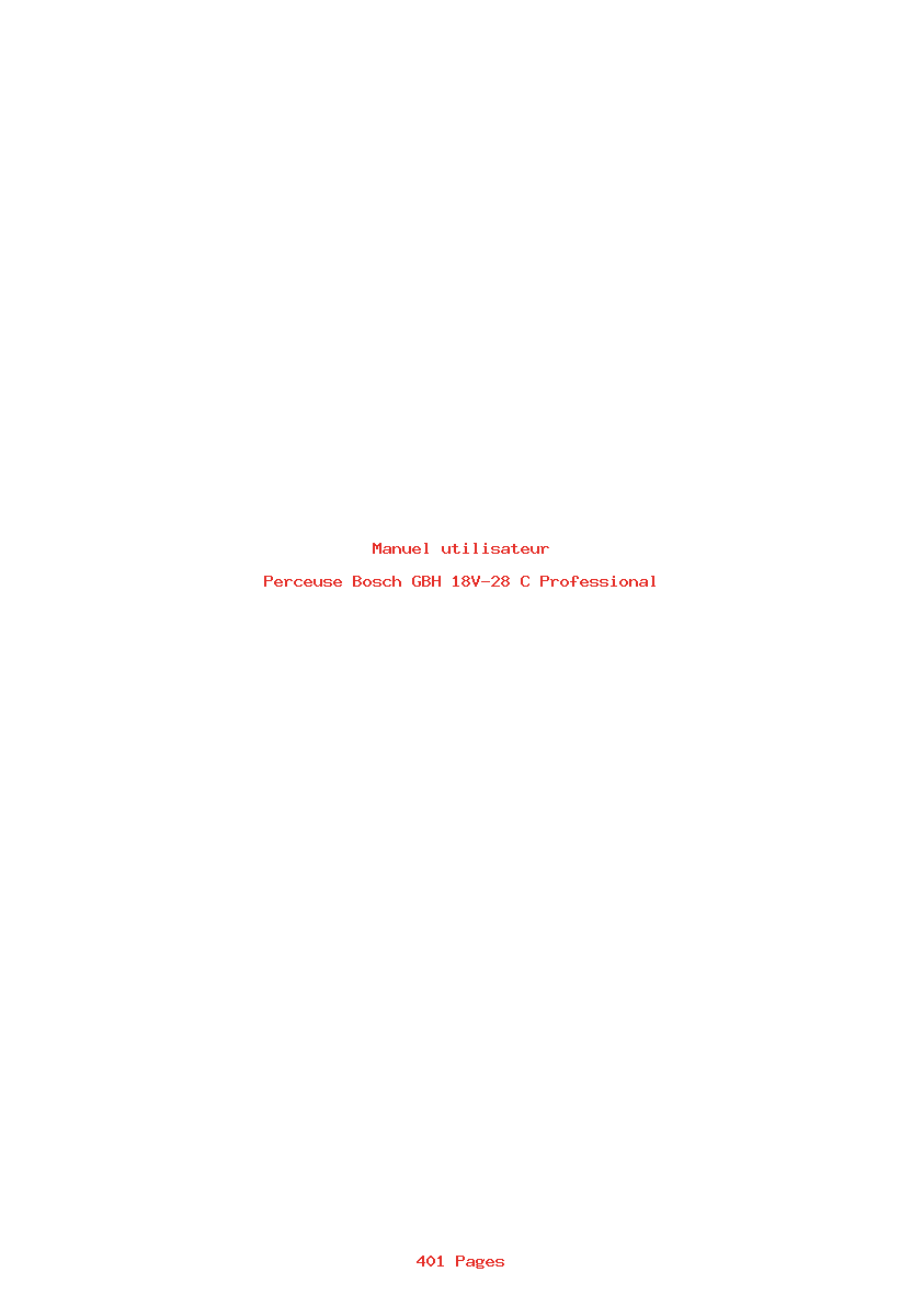 Page 1 de la notice Manuel utilisateur Bosch GBH 18V-28 C Professional