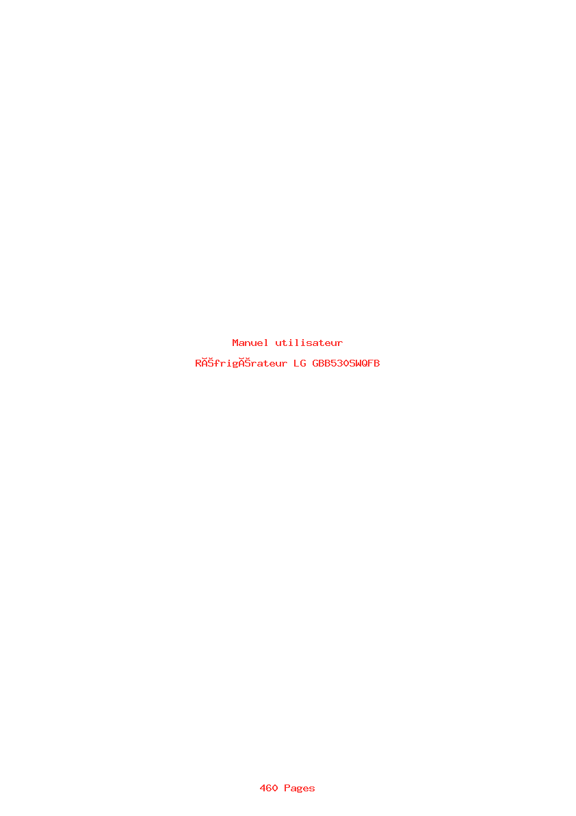 Page 1 de la notice Manuel utilisateur LG GBB530SWQFB