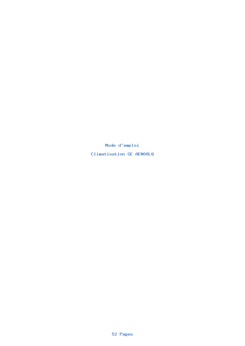 Page 1 de la notice Mode d'emploi GE AEN08LQ