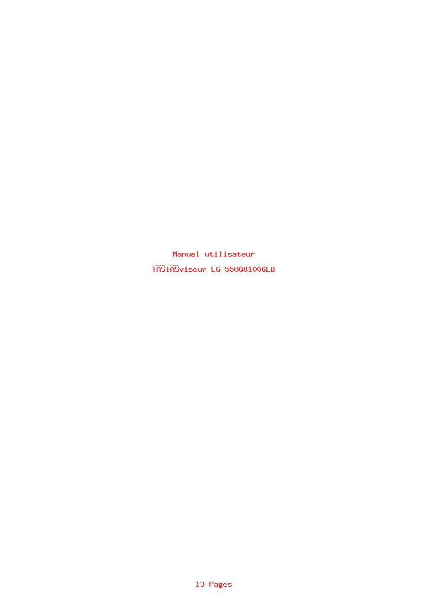 Page 1 de la notice Manuel utilisateur LG 55UQ81006LB