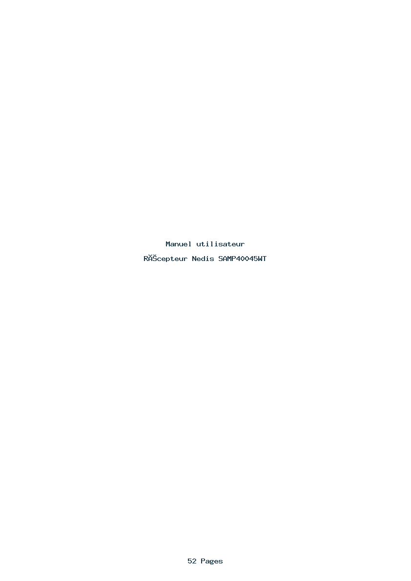 Page 1 de la notice Manuel utilisateur Nedis SAMP40045WT