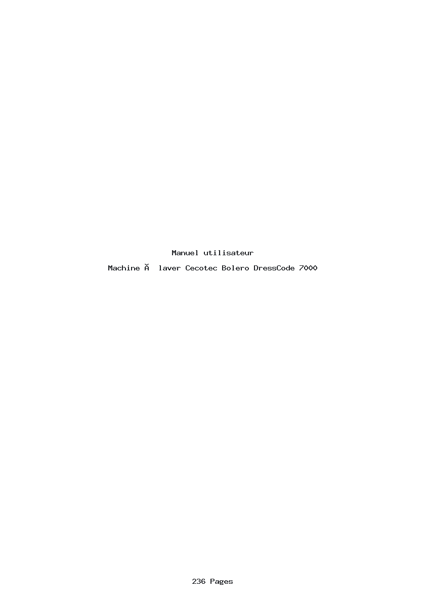 Page 1 de la notice Manuel utilisateur Cecotec Bolero DressCode 7000