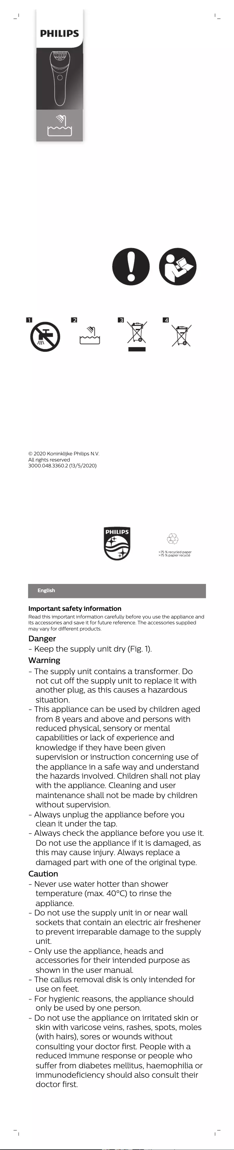 Page 1 of the manual User Manual Philips BRE740