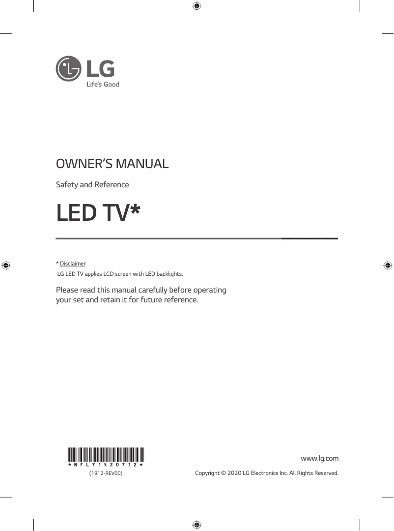 Page 1 de la notice Manuel utilisateur LG 49NANO80TNA