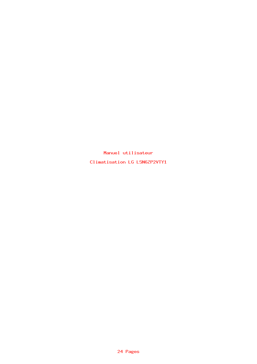 Page 1 de la notice Manuel utilisateur LG LSN6ZP2VTY1
