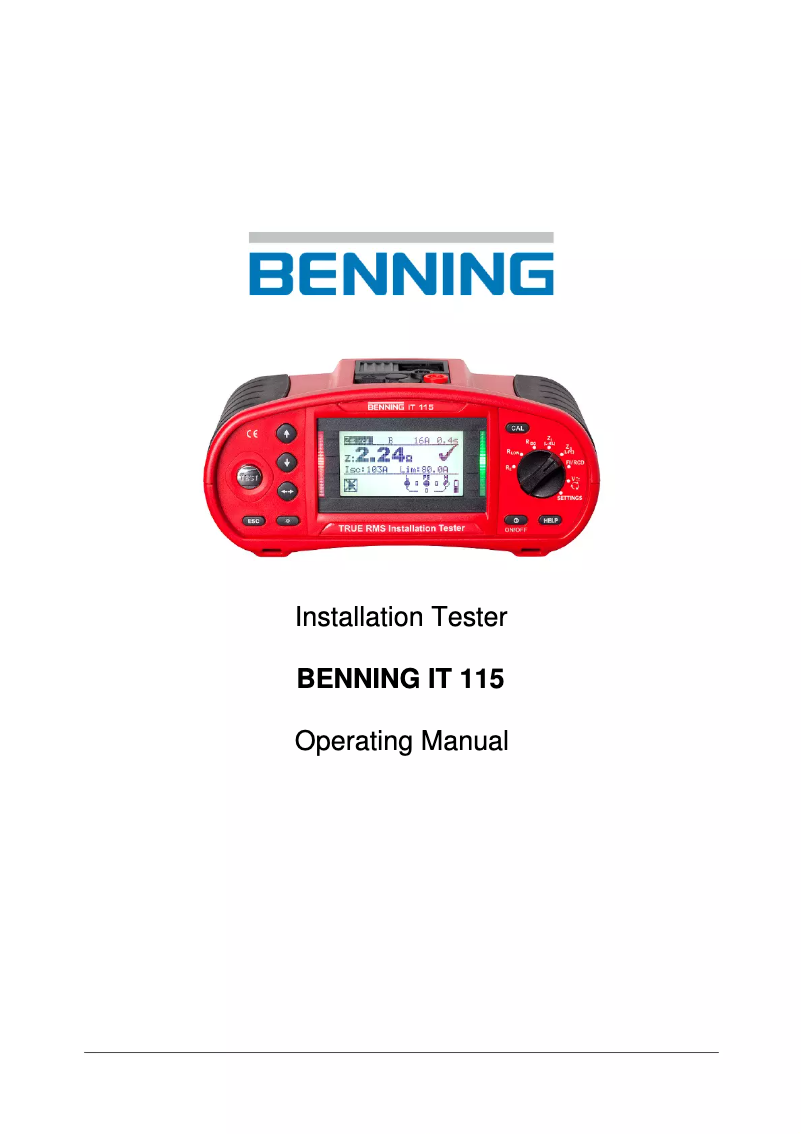 Page 1 de la notice Manuel utilisateur BENNING IT 115