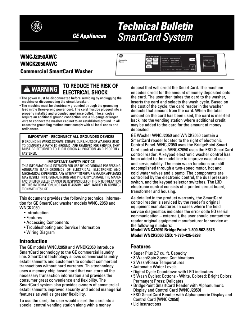 Página 1 del manual Manual de uso y mantenimiento GE DNCJ440EAWC