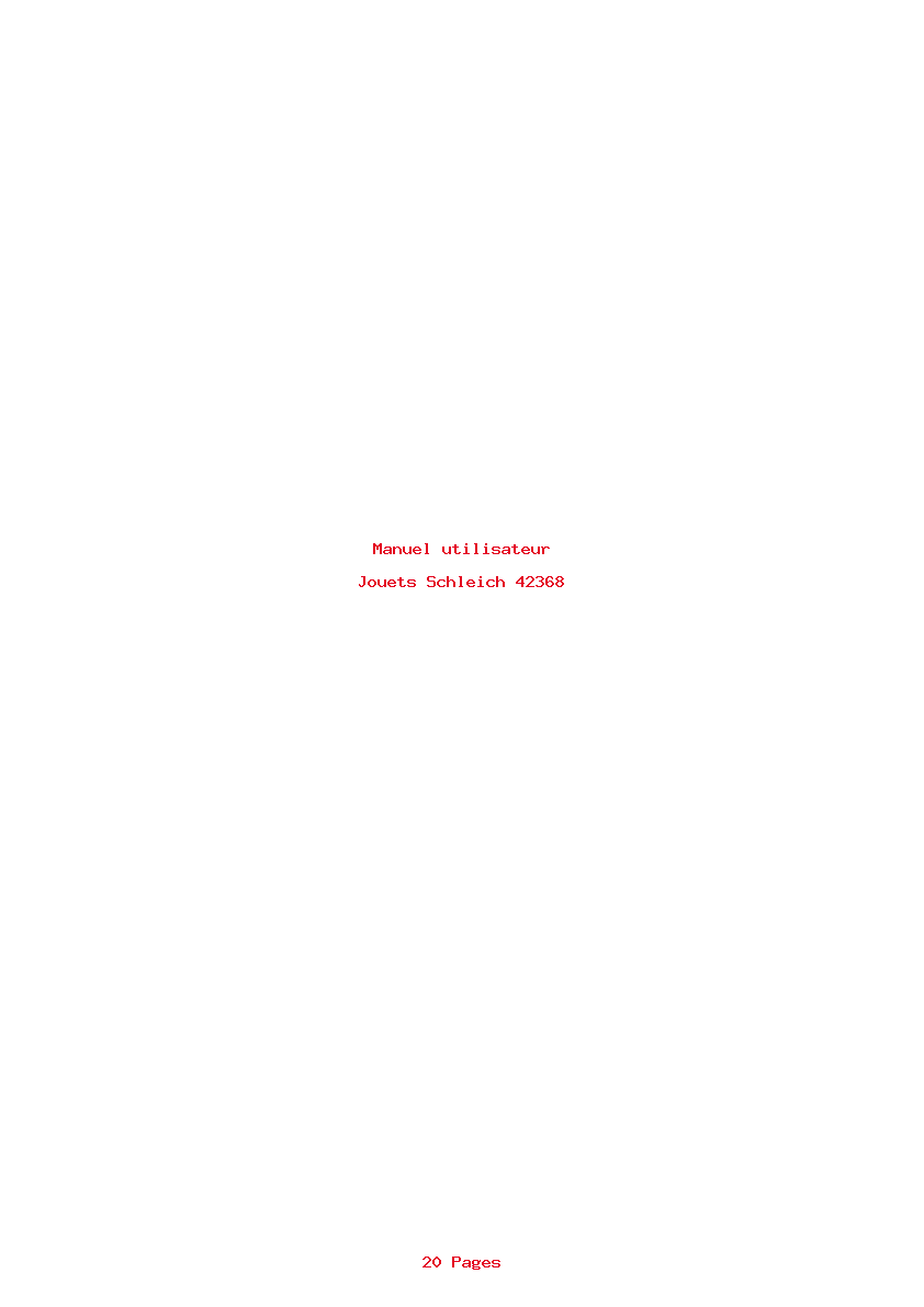 Page 1 de la notice Manuel utilisateur Schleich 42368