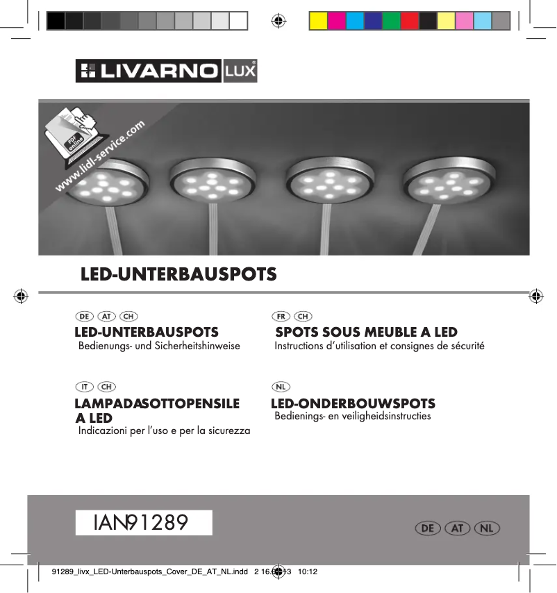 Page 1 de la notice Manuel utilisateur Livarno Lux IAN 91289