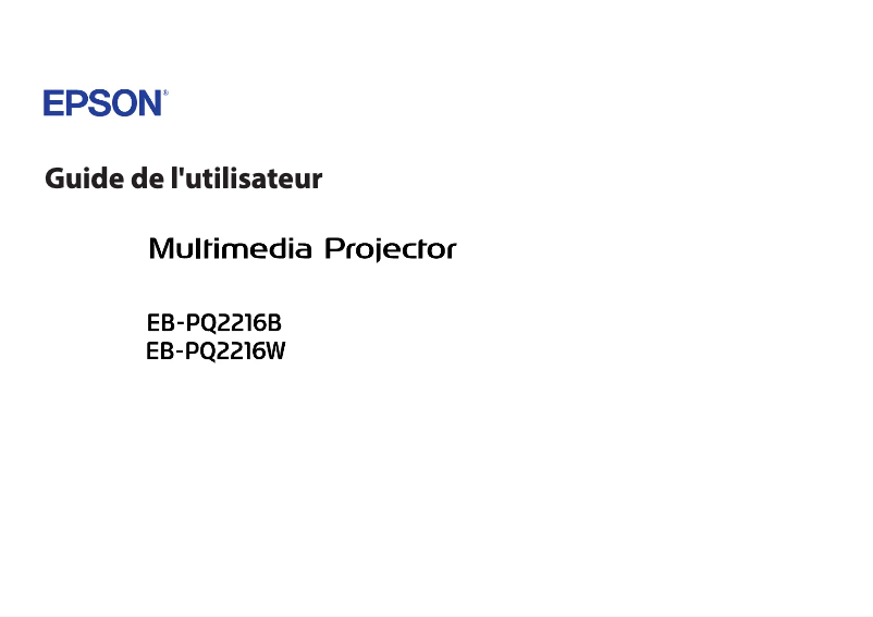 Page 1 de la notice Manuel utilisateur Epson EB-PQ2216B