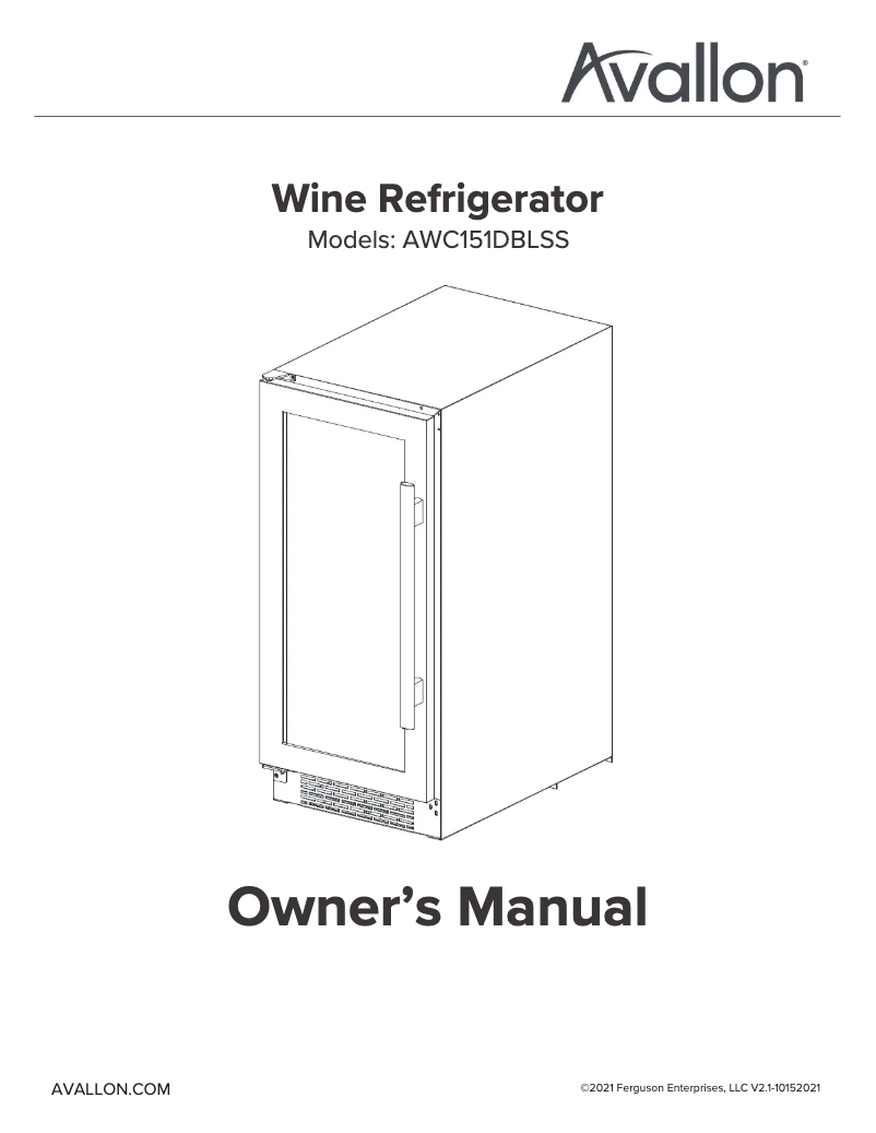 Page 1 of the manual User Manual Avallon AWC152DZRH