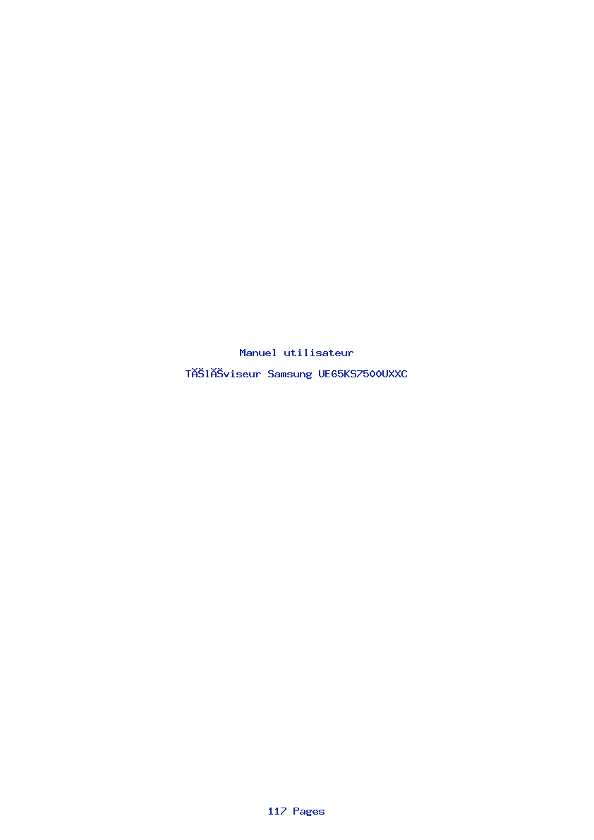 Page 1 de la notice Manuel utilisateur Samsung UE65KS7500UXXC