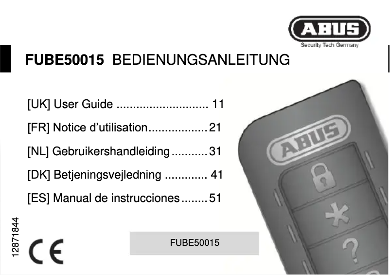 Page 1 de la notice Manuel utilisateur Abus FUBE50015