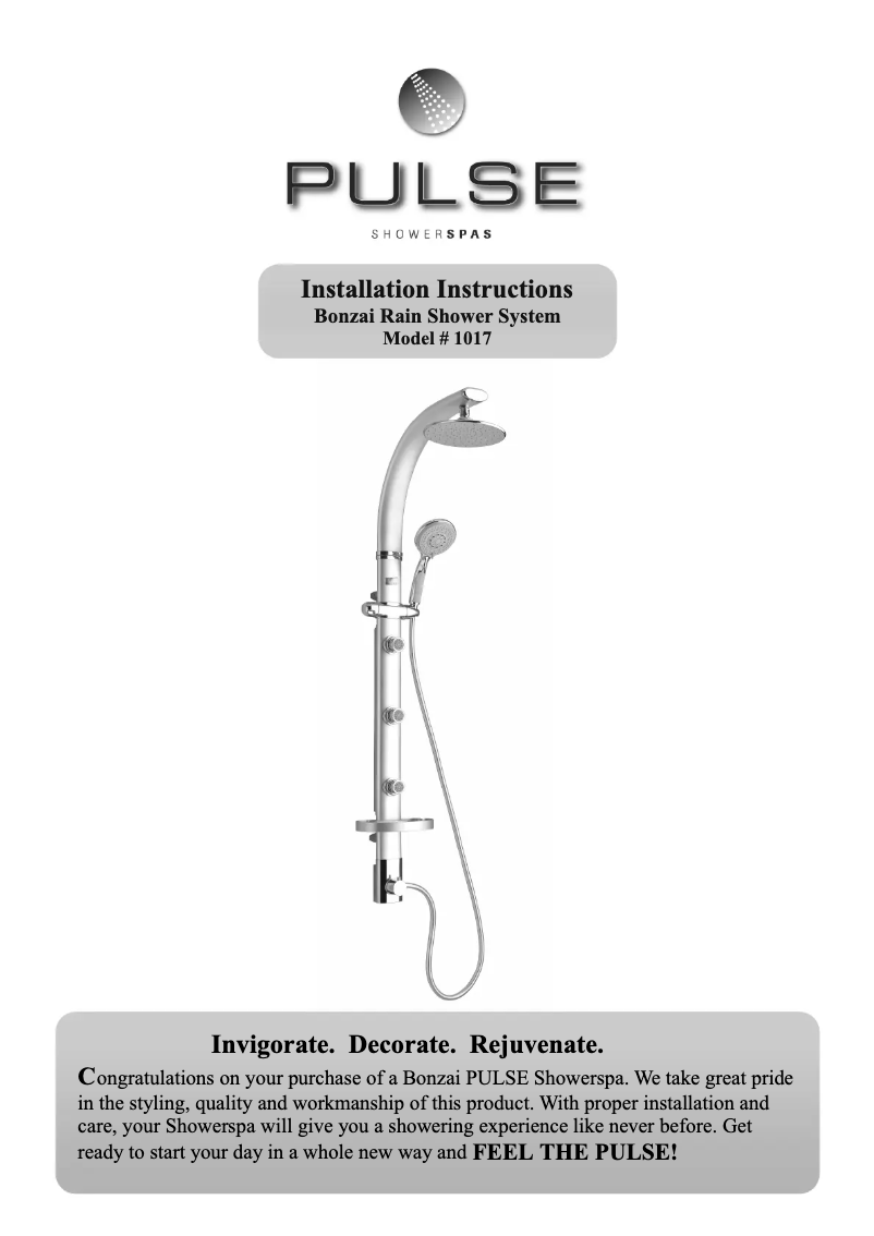 Página 1 del manual Manual de usuario Pulse ShowerSpas 1017