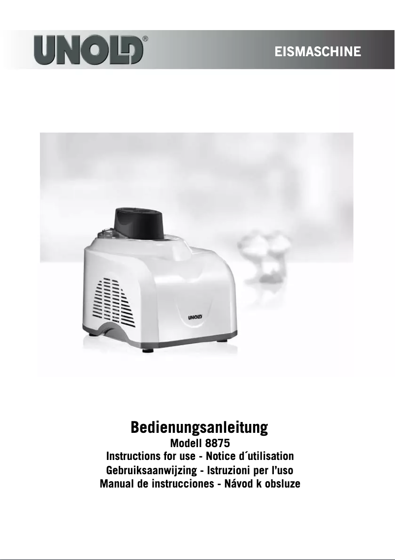 Page 1 de la notice Manuel utilisateur Unold 8875