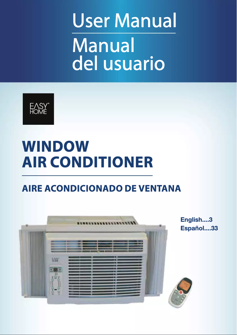 Page 1 de la notice Manuel utilisateur Easy Home 5000 BTU Window Air Conditioner 2891