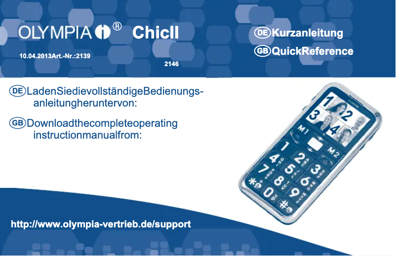 Page 1 de la notice Manuel utilisateur Olympia Chic II