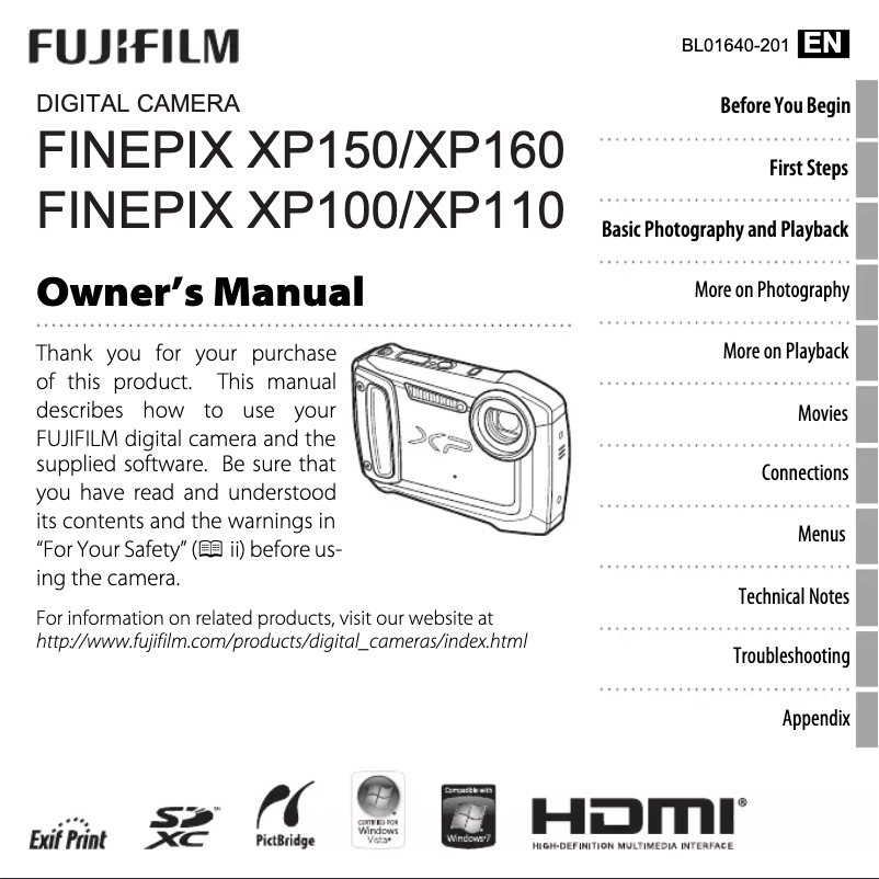 Página 1 del manual Manual de usuario Fujifilm FinePix XP110