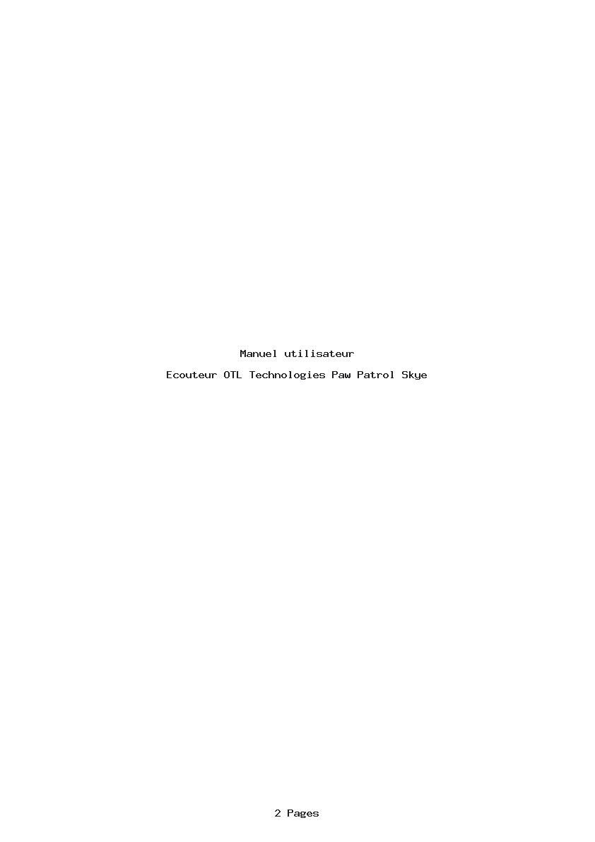 Page 1 de la notice Manuel utilisateur OTL Technologies Paw Patrol Skye
