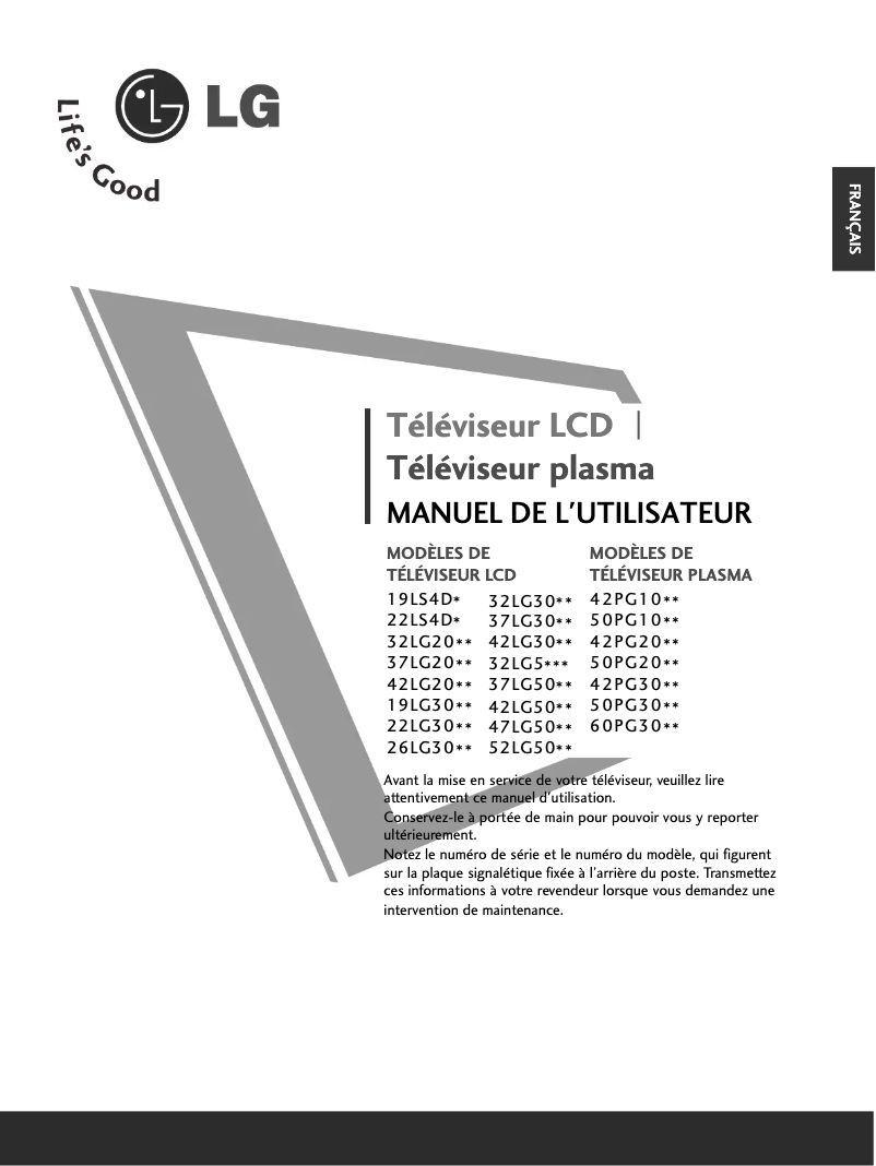 Page 1 of the manual User Manual LG 52LG5030