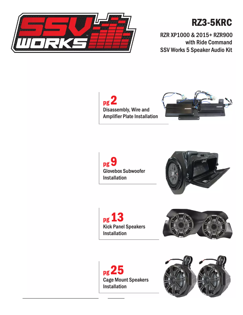 Page 1 de la notice Manuel utilisateur SSV Works RZ3-5KRC