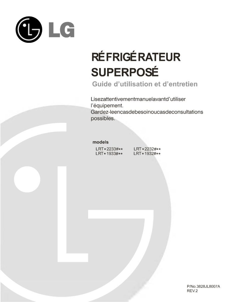 Page 1 de la notice Manuel utilisateur LG LRTN22330SW