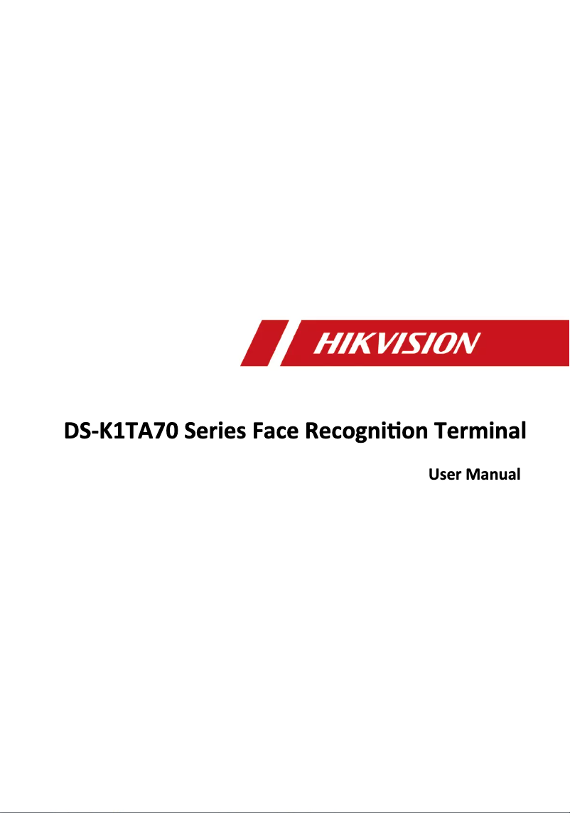 Page 1 de la notice Manuel utilisateur Hikvision DS-K1TA70MI-T