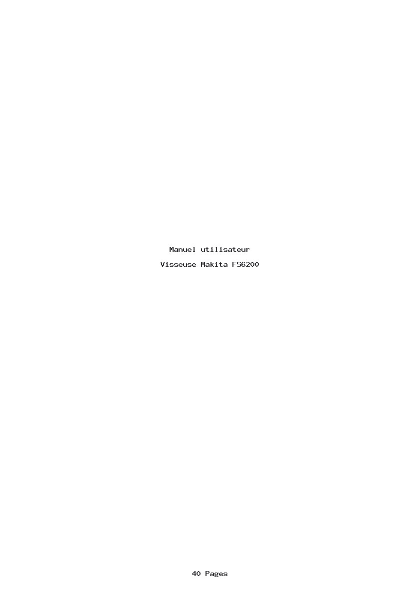 Page 1 de la notice Manuel utilisateur Makita FS6200