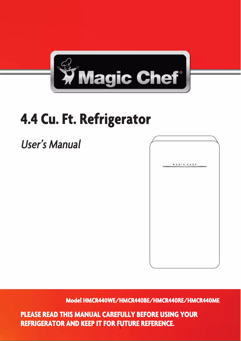 Página 1 del manual Manual de usuario Magic Chef HMCR440WE