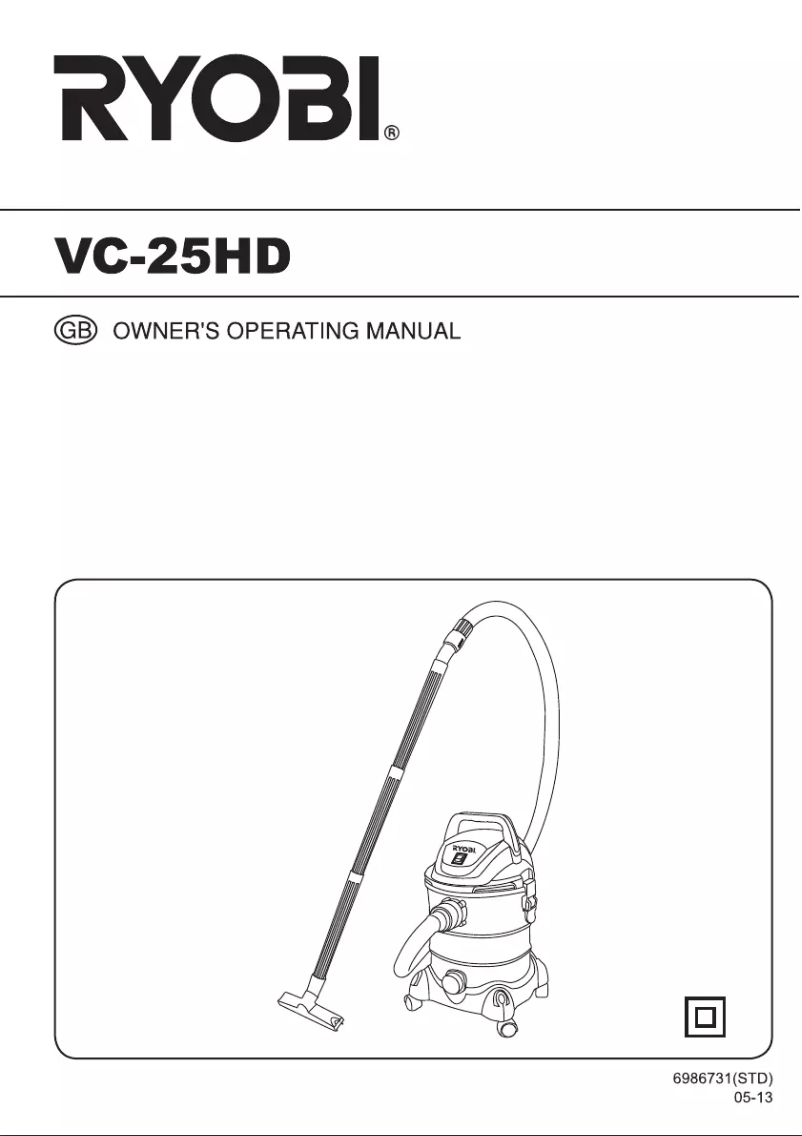 Página 1 del manual Manual de usuario RYOBI VC-25HD