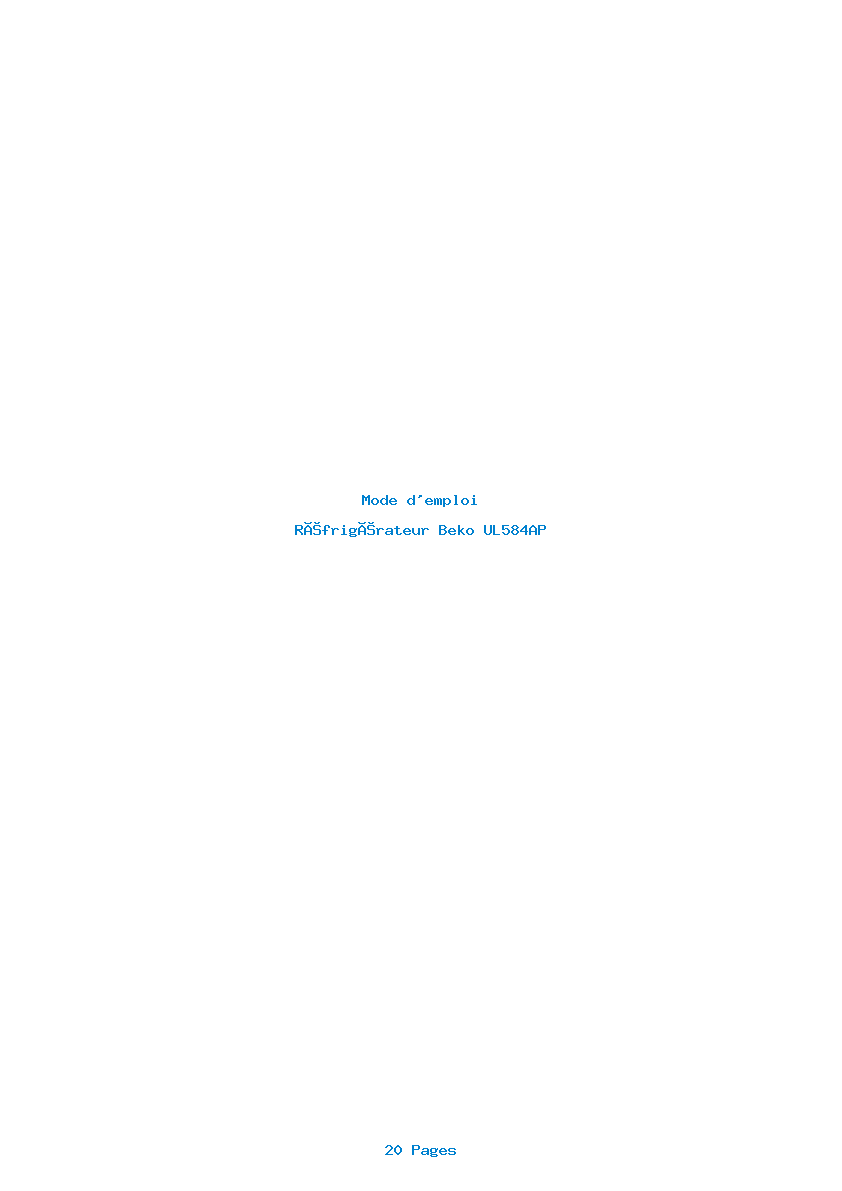Page 1 de la notice Mode d'emploi Beko UL584AP