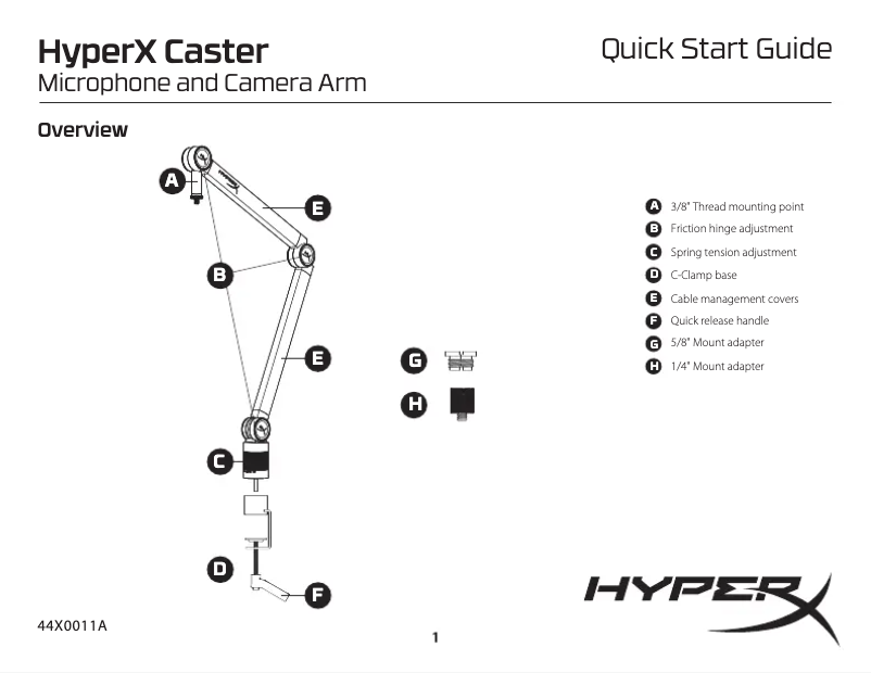 Page 1 de la notice Manuel utilisateur HyperX Caster