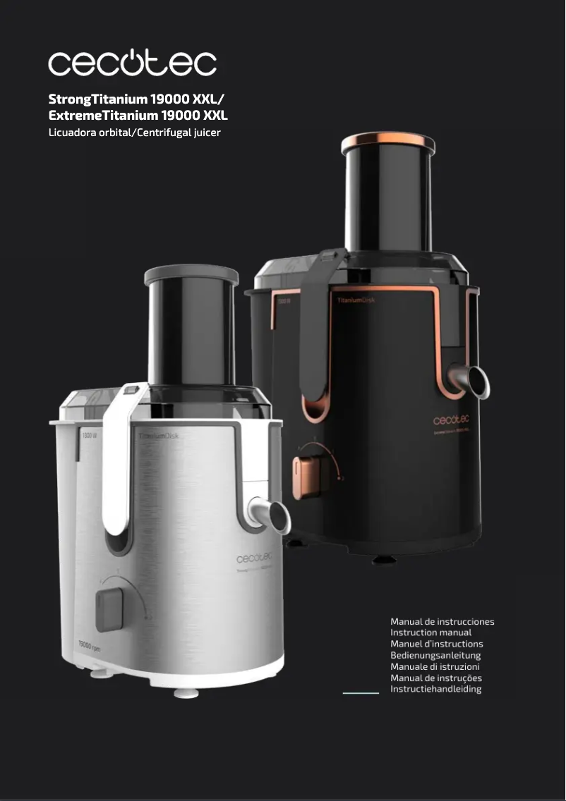 Page 1 de la notice Manuel utilisateur Cecotec ExtremeTitanium 19000 XXL