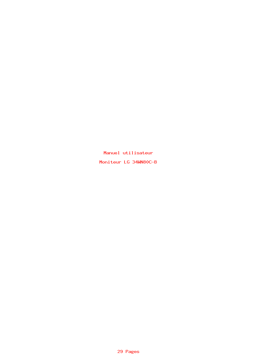 Page 1 de la notice Manuel utilisateur LG 34WN80C-B