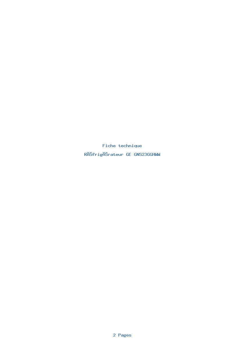Image de la première page du manuel de l'appareil GNS23GGHWW