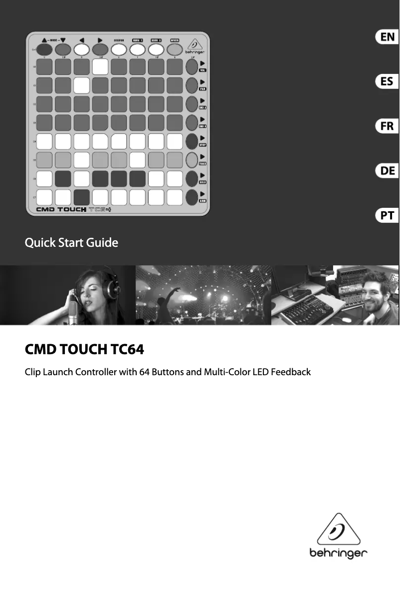 Page 1 de la notice Guide de démarrage rapide Behringer CMD TOUCH TC64