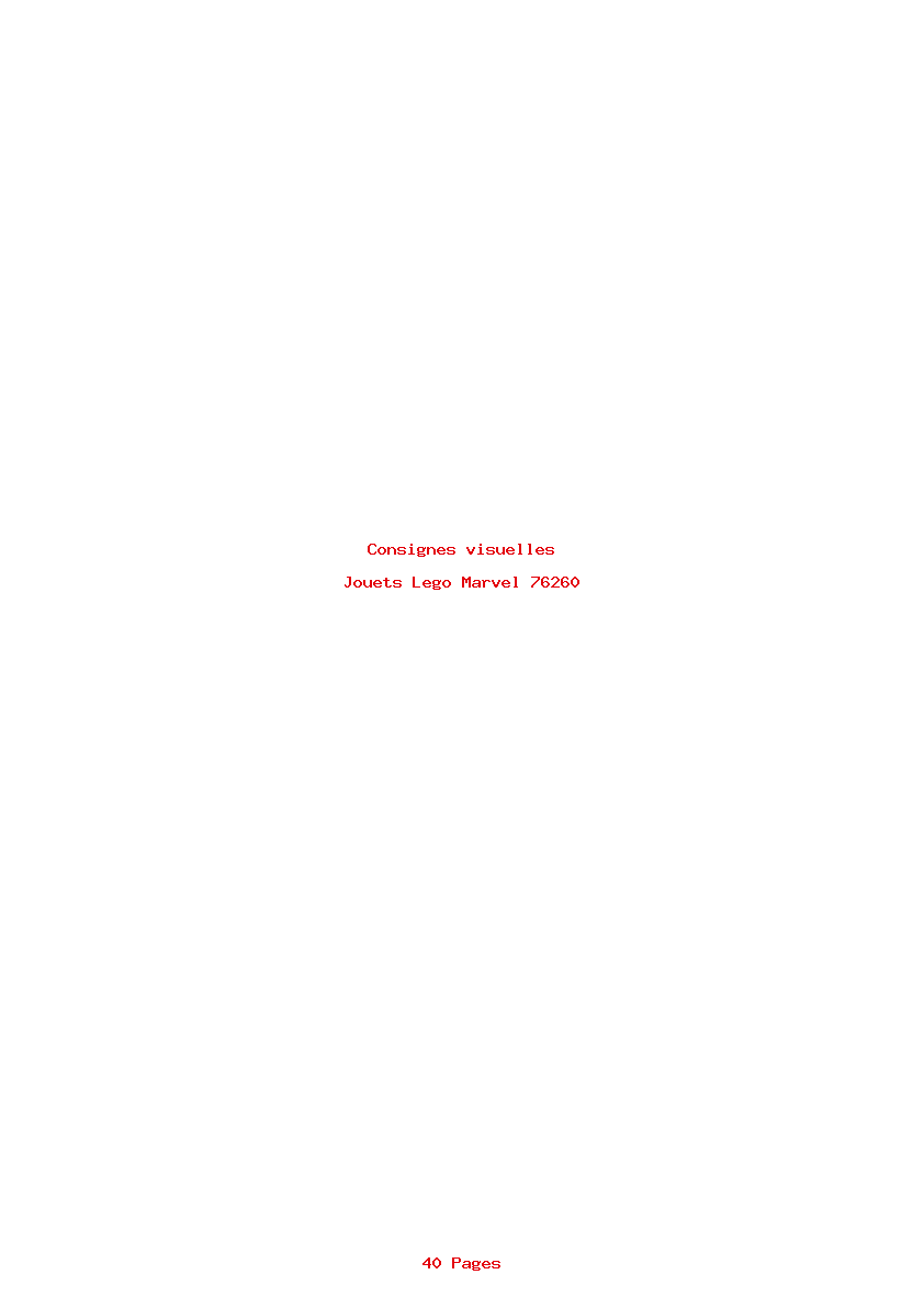 Page 1 de la notice Consignes visuelles Lego Marvel 76260