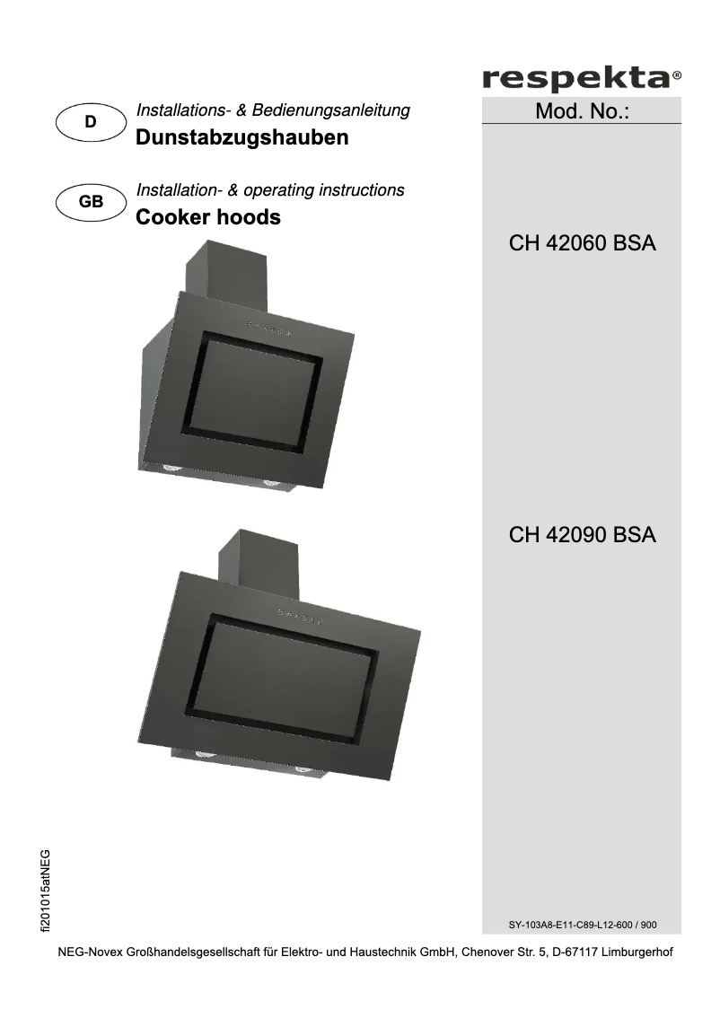 Página 1 del manual Manual de usuario Respekta CH42090BSA