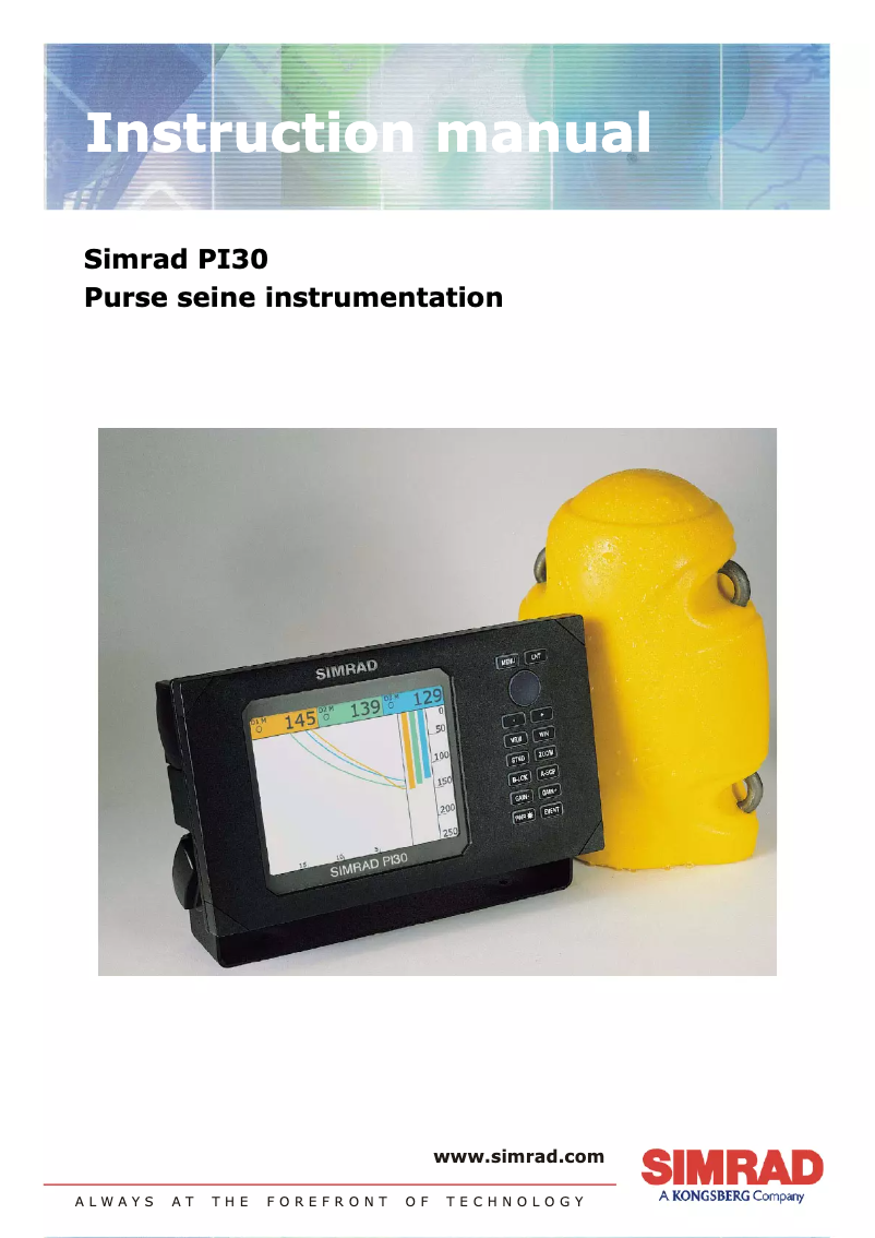 Page 1 de la notice Manuel utilisateur Simrad PI30